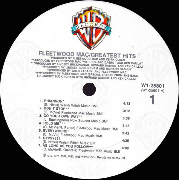 Fleetwood Mac : Greatest Hits (LP,Compilation,Club Edition)