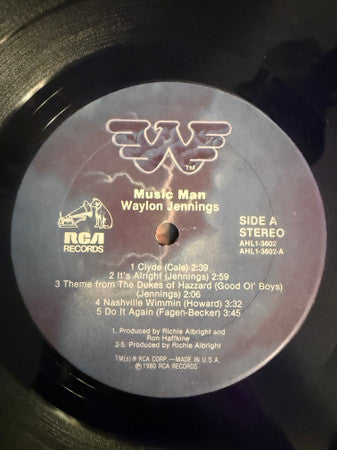 Waylon Jennings : Music Man (LP,Album,Reissue)