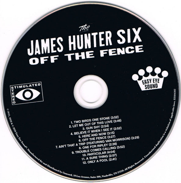 The James Hunter Six : Off The Fence (Album,Stereo)