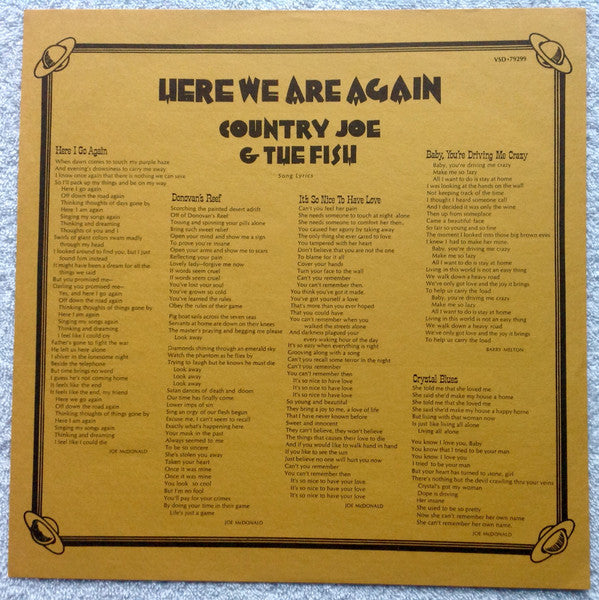 Country Joe And The Fish : Here We Are Again (LP,Album,Stereo)