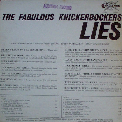 Knickerbockers, The : Lies (LP,Album,Mono,Promo)