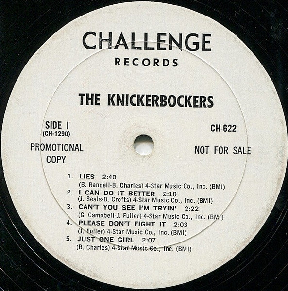 Knickerbockers, The : Lies (LP,Album,Mono,Promo)