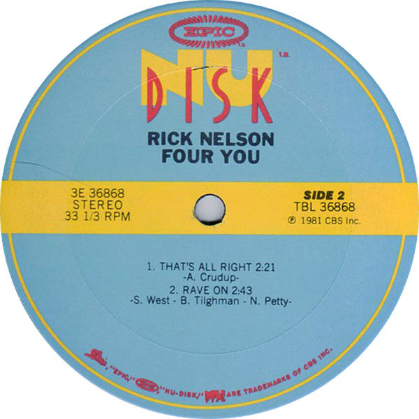 Ricky Nelson (2) : Four You (10",33 ⅓ RPM,Stereo)