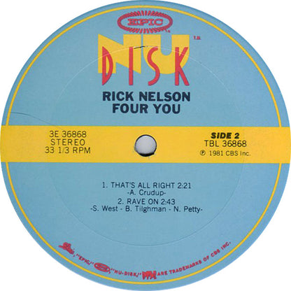 Ricky Nelson (2) : Four You (10",33 ⅓ RPM,Stereo)
