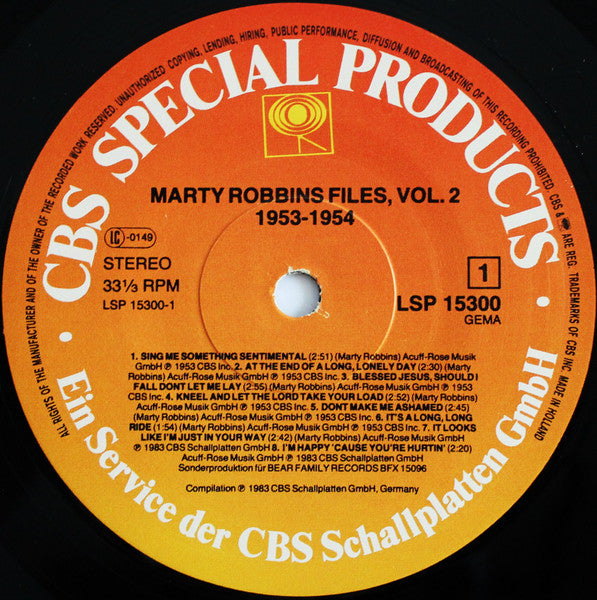 Marty Robbins : The Marty Robbins Files, Vol. 2 (LP,Compilation,Reissue)