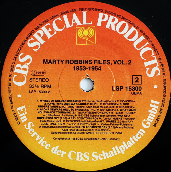 Marty Robbins : The Marty Robbins Files, Vol. 2 (LP,Compilation,Reissue)