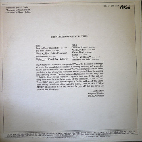 Vibrations, The : Greatest Hits (LP,Compilation,Stereo)