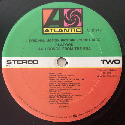 Various : Platoon (Original Motion Picture Soundtrack And Songs From The Era) (LP,Compilation,Club Edition)
