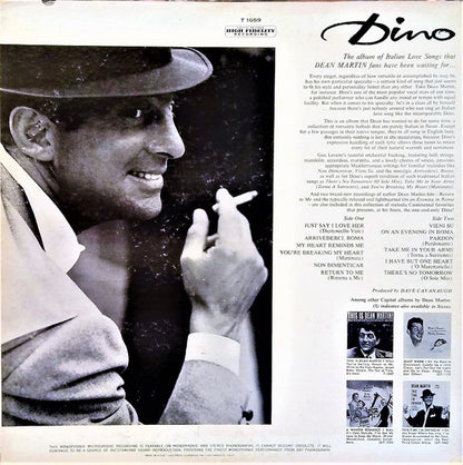 Dean Martin : Dino: Italian Love Songs (LP,Album,Mono)