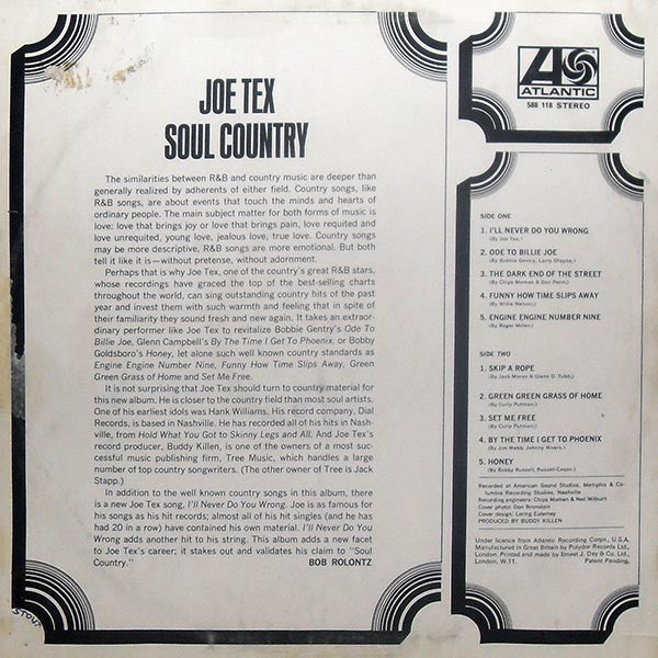 Joe Tex : Soul Country (LP,Album,Stereo)