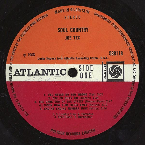 Joe Tex : Soul Country (LP,Album,Stereo)