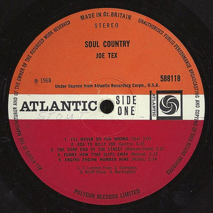 Joe Tex : Soul Country (LP,Album,Stereo)
