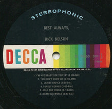 Ricky Nelson (2) : Best Always (LP,Album,Stereo)