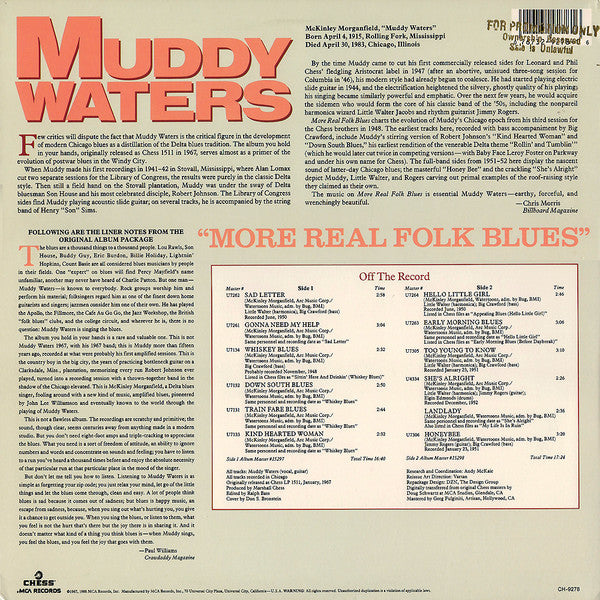 Muddy Waters : More Real Folk Blues (LP,Album,Reissue,Mono)