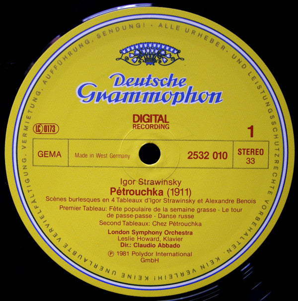 Igor Stravinsky – London Symphony Orchestra · Claudio Abbado : Pétrouchka (LP,Album,Stereo)