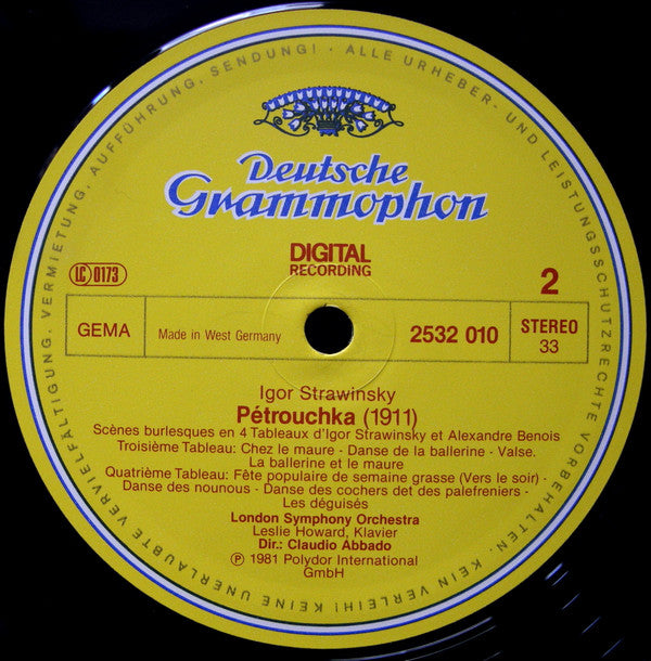 Igor Stravinsky – London Symphony Orchestra · Claudio Abbado : Pétrouchka (LP,Album,Stereo)