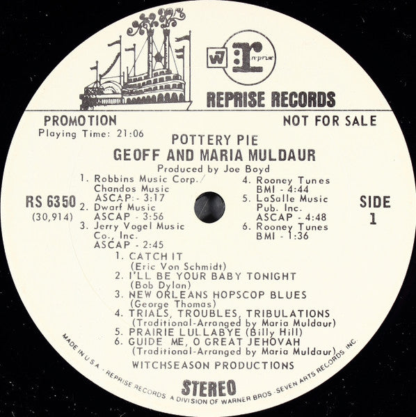 Geoff & Maria Muldaur : Pottery Pie (LP,Album,Promo)