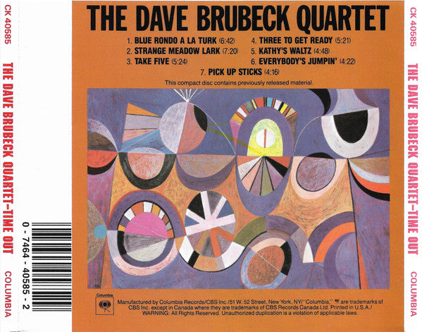 Dave Brubeck Quartet, The : Time Out (Album,Reissue,Remastered)