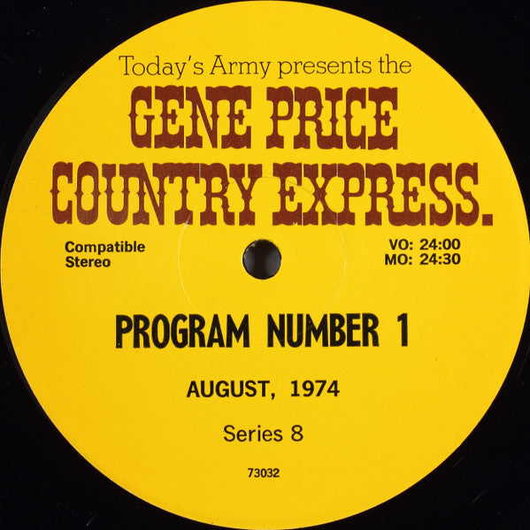 Gene Price : Today's Army Presents The Gene Price Country Express (LP,Transcription,Stereo)