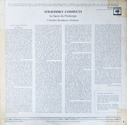 Igor Stravinsky Conducts Columbia Symphony Orchestra : Le Sacre Du Printemps ("The Rite Of Spring") (LP,Album,Mono)