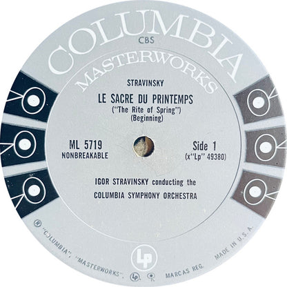 Igor Stravinsky Conducts Columbia Symphony Orchestra : Le Sacre Du Printemps ("The Rite Of Spring") (LP,Album,Mono)
