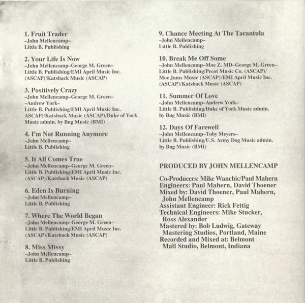 John Cougar Mellencamp : John Mellencamp (HDCD,Album)