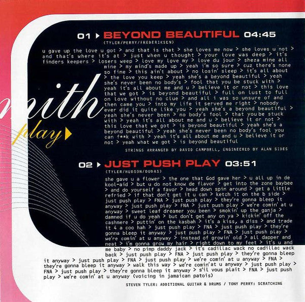 Aerosmith : Just Push Play (Album,Repress)