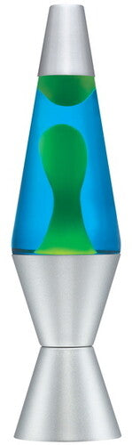 Lava® Lamp 14.5" Yellow Wax/Blue Liquid/Silver Base & Cap