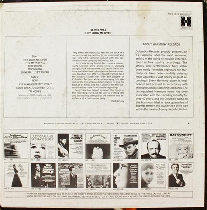 Jerry Vale : Hey Look Me Over (LP,Album,Stereo)