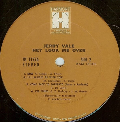Jerry Vale : Hey Look Me Over (LP,Album,Stereo)