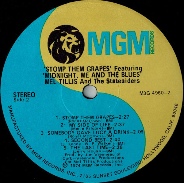 Mel Tillis And Statesiders (2), The : Stomp Them Grapes (LP)