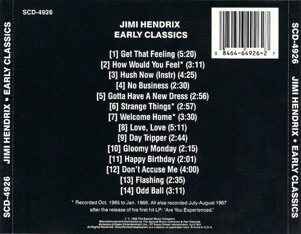 Jimi Hendrix : Early Classics (Compilation)