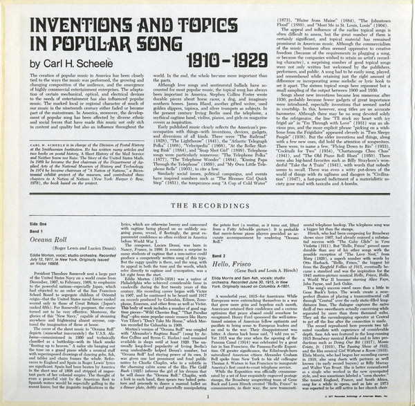 Various : Come Josephine In My Flying Machine: Inventions And Topics In Popular Song 1910-1929 (LP,Compilation)