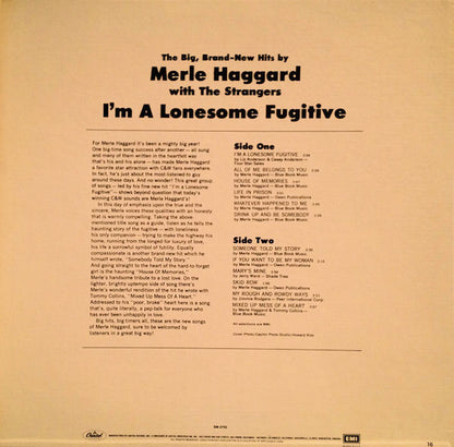 Merle Haggard And Strangers (5), The : I'm A Lonesome Fugitive (LP,Reissue)