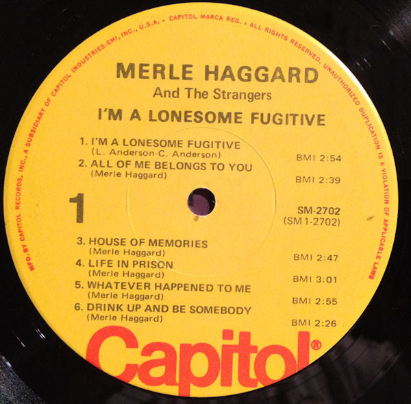 Merle Haggard And Strangers (5), The : I'm A Lonesome Fugitive (LP,Reissue)