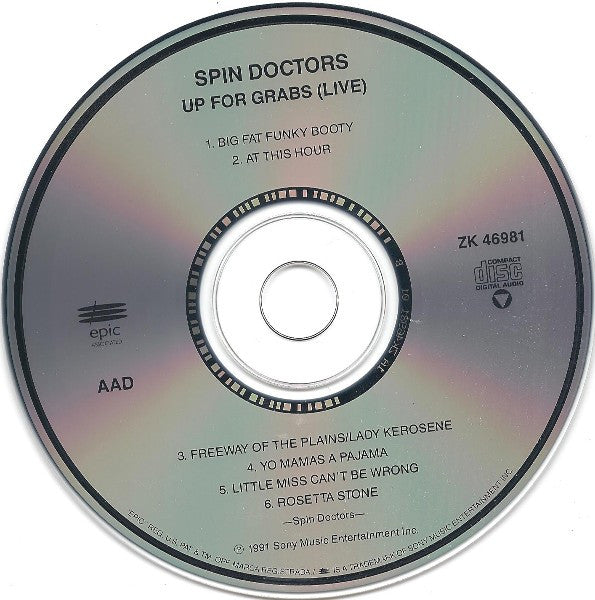 Spin Doctors : Up For Grabs ... Live (EP)