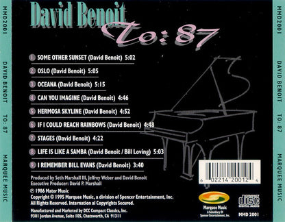 David Benoit : To: 87 (Album,Reissue)