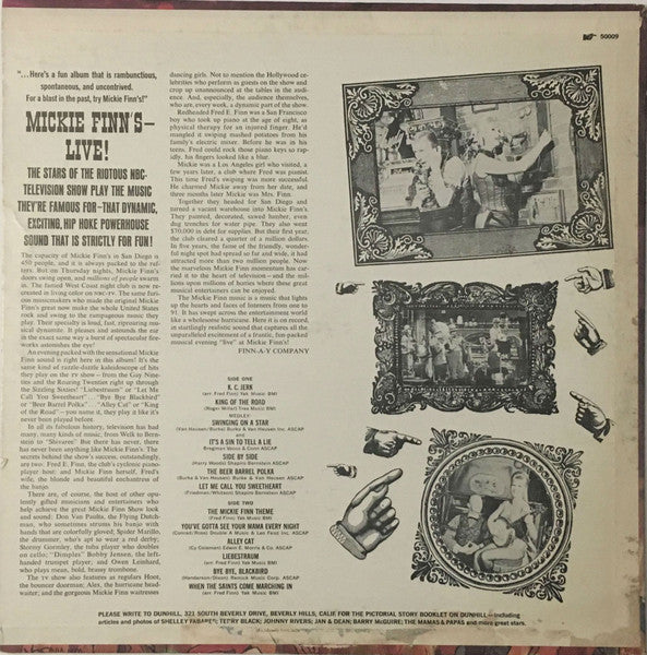 Fred E. Finn And The Entire Mickie Finn's Television Cast : Mickie Finn's - America's No. 1 Speakeasy (LP,Stereo)