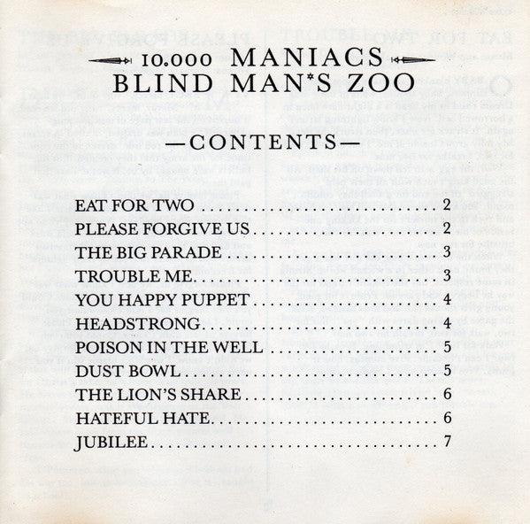 10,000 Maniacs : Blind Man's Zoo (Album)