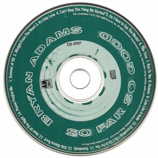 Bryan Adams : So Far So Good (Compilation,Club Edition)