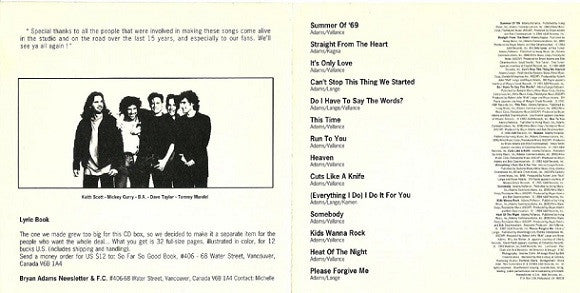 Bryan Adams : So Far So Good (Compilation,Club Edition)