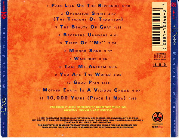 Live : Mental Jewelry (Album)