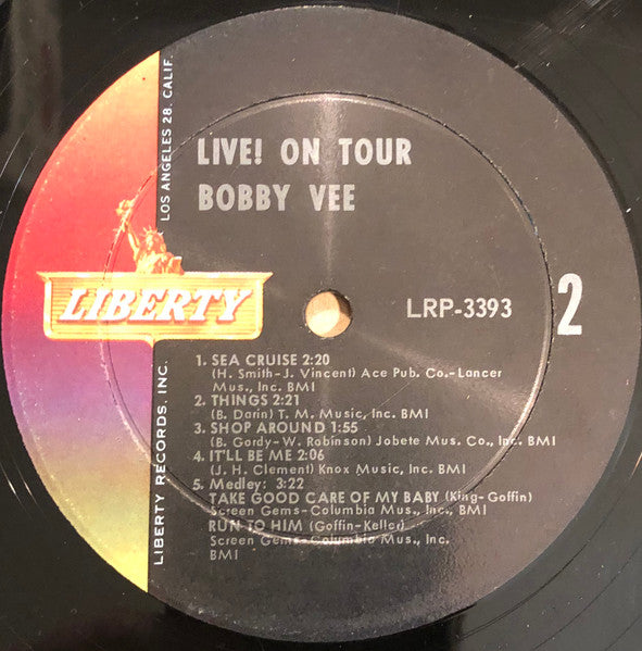 Bobby Vee : Live! On Tour (LP,Album,Mono)
