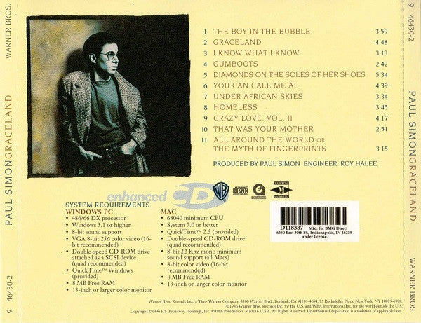 Paul Simon : Graceland (Album,Club Edition,Enhanced,Reissue)