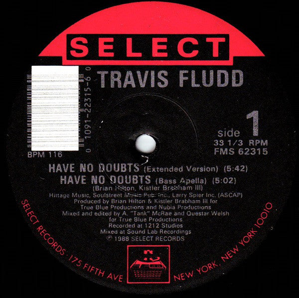 Travis Fludd : Have No Doubts (12",33 ⅓ RPM,Single)
