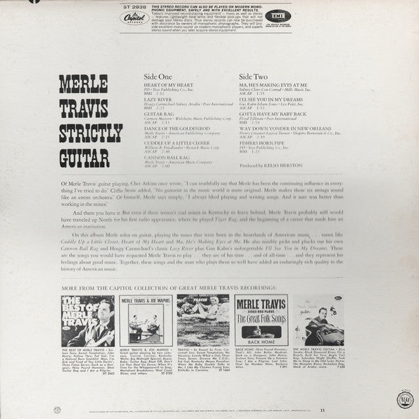 Merle Travis : Strictly Guitar (LP,Album,Stereo)