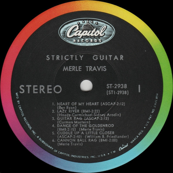 Merle Travis : Strictly Guitar (LP,Album,Stereo)