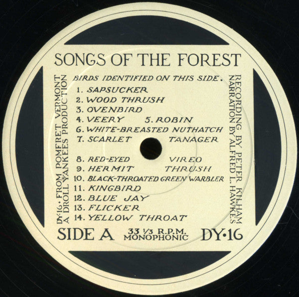 Peter Kilham Narration By Alfred L. Hawkes : Songs Of The Forest (LP,Album,Mono)