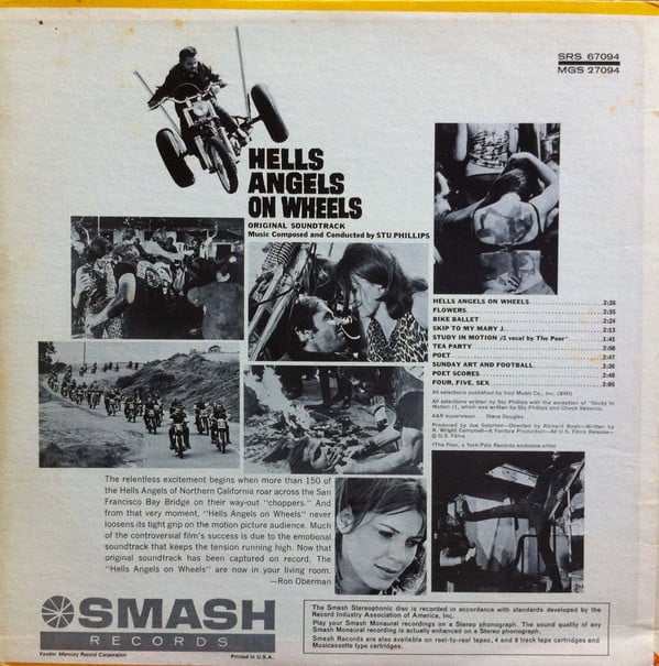 Stu Phillips : Hells Angels On Wheels (Original Motion Picture Soundtrack) (LP,Album,Stereo)