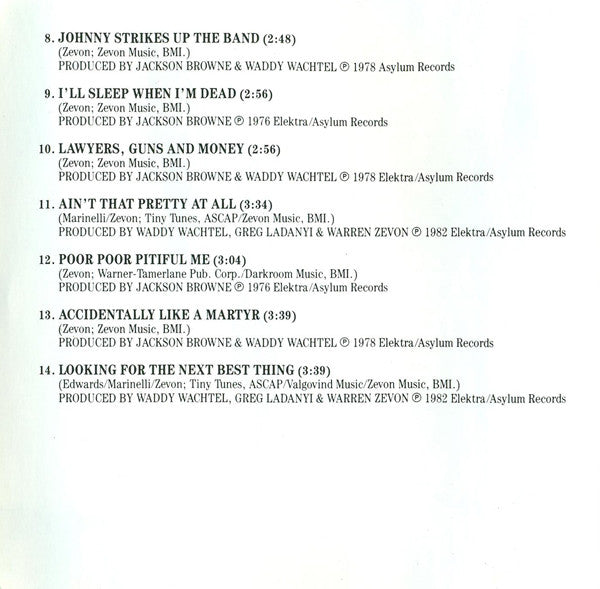 Warren Zevon : A Quiet Normal Life: The Best Of Warren Zevon (Album,Compilation,Repress)